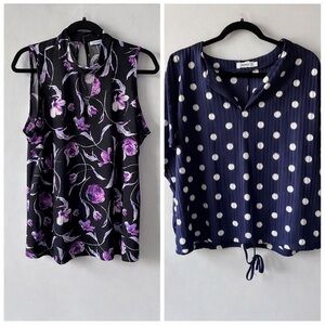 Ricki’s Women’s Large Tops (lot of 2) Short Sleeve and Sleeveless Resort Wear